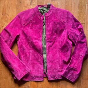 **Ruff Hewn Fuchsia/Magenta Biker Jacket - Size Medium**
